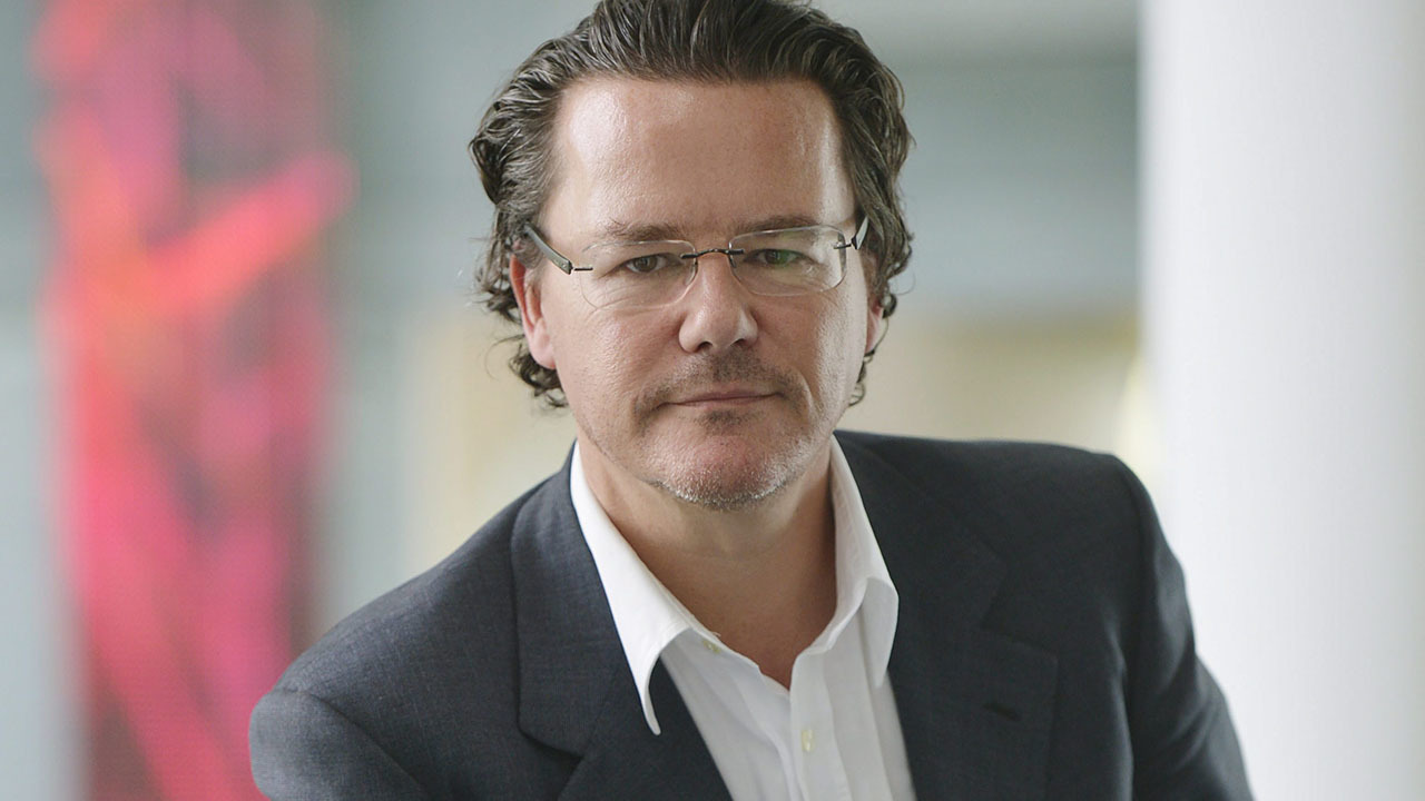 Budapest, 2014. április 15.Dirk Gerkens, az RTL Klub vezérigazgatója Telenor jövőkutató szimpóziumán a cég törökbálinti székházában 2014. április 15-én.MTI Fotó: Beliczay László