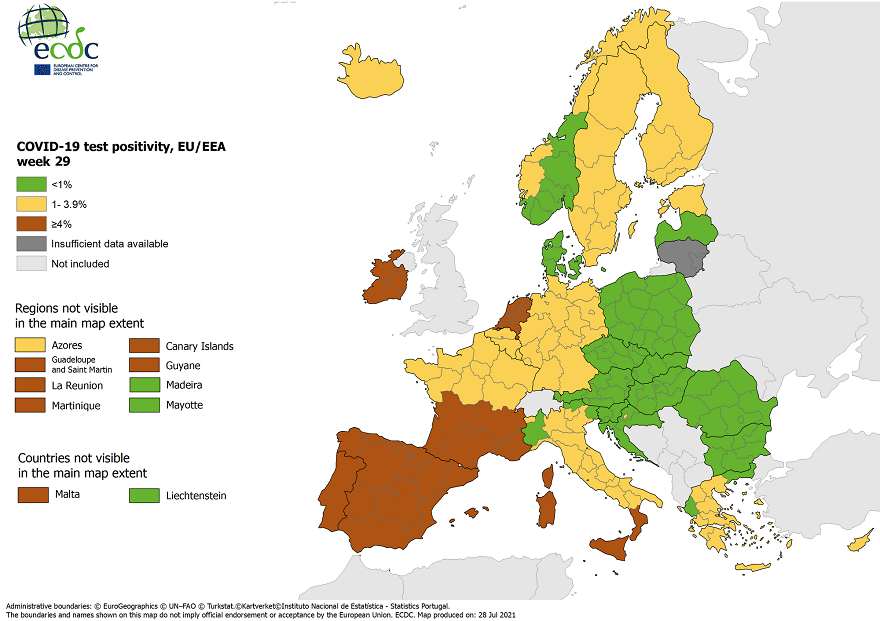 2021w29 COVID19 EU EEA National Positivity Rate