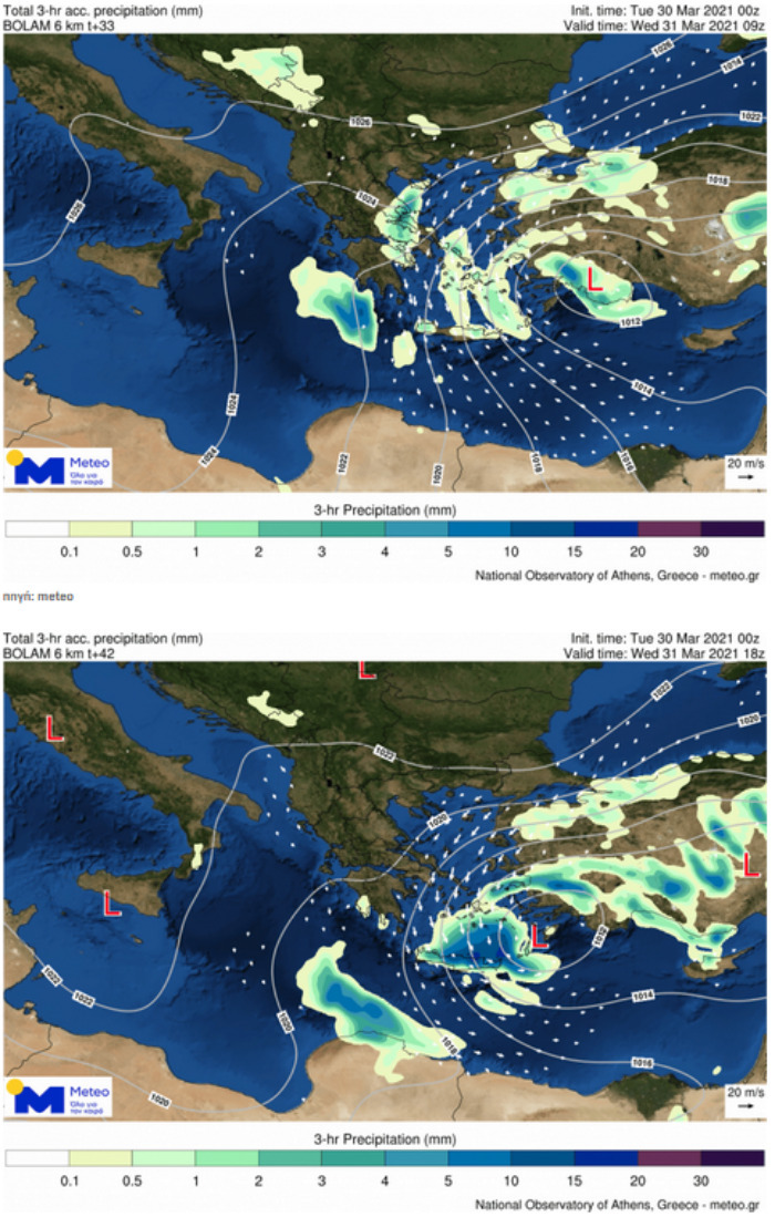 kairos meteo xartis xionia