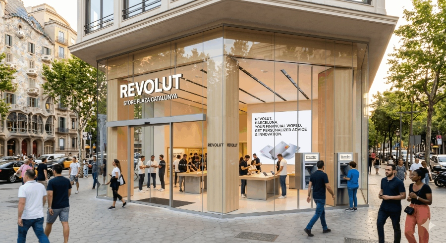 Revolut: Ετοιμάζει το πρώτο της φυσικό κατάστημα στη Βαρκελώνη
