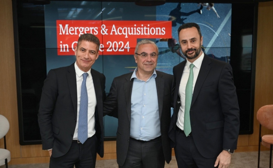 Από αριστερά: Θανάσης Πανόπουλος, Head of Deals, PwC Ελλάδας, Κυριάκος Ανδρέου, Territory Strategy, Clients &amp; Markets Leader, PwC Ελλάδας, Γιώργος Μακρυπίδης, Deals Partner – Head of M&amp;A, PwC Ελλάδας