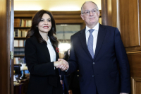 Συνάντηση ΠτΔ Κ. Τασούλα με την Υπουργό Ευρώπης και Εξωτερικών Υποθέσεων της Αλβανίας Eλίζα Σπιροπάλι