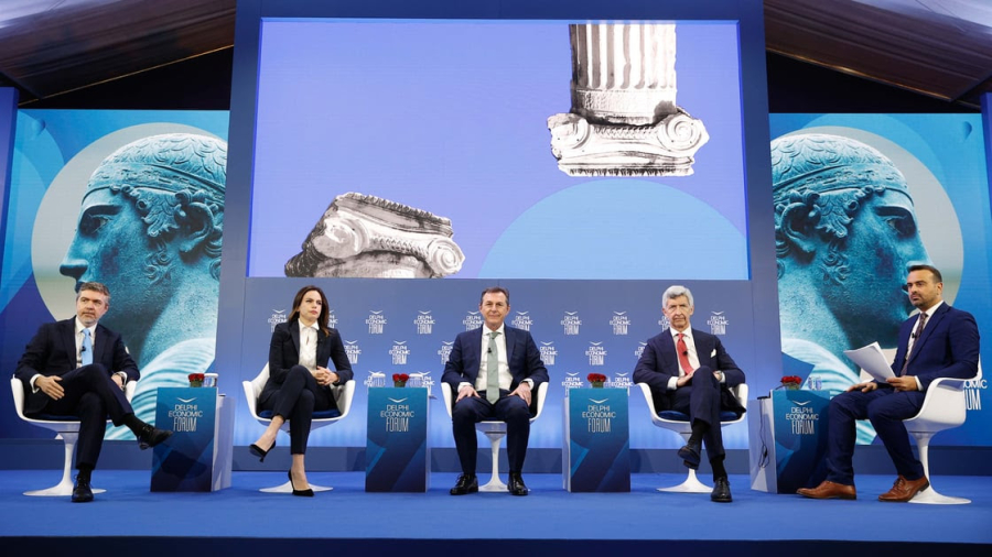 Από αριστερά: Νίκος Παπάδογλου, Εμπορικός διευθυντής, Nexi - Σταυρούλα Καμπουρίδου, CEO, ΔΙΑΣ Α.Ε. - Ιωάννης Κιτιξής, Managing Director and Country Head of Worldline Merchant Services, Greece - Luca Martini, Partner, EY-Parthenon EMEIA Emerging Markets Leader - Γιάννης Φώσκολος, Διευθυντής, Imerisia.gr, Δημοσιογράφος OPEN TV