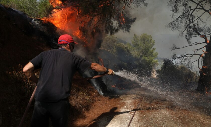 Πυρκαγιά ένα χιλιόμετρο έξω από το Δίστομο