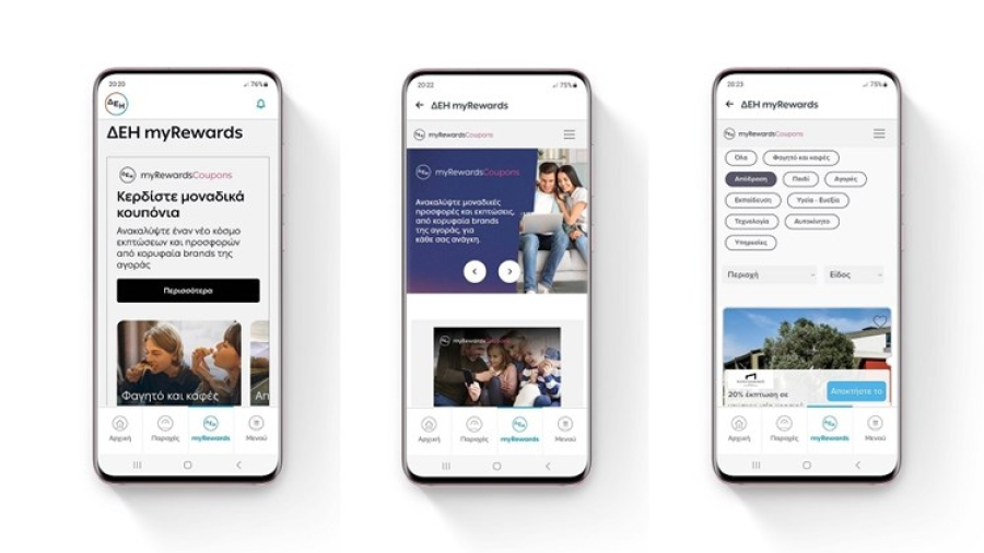 ΔΕΗ myRewards Coupons: Εκπτώσεις και προσφορές από κορυφαία brands για πελάτες