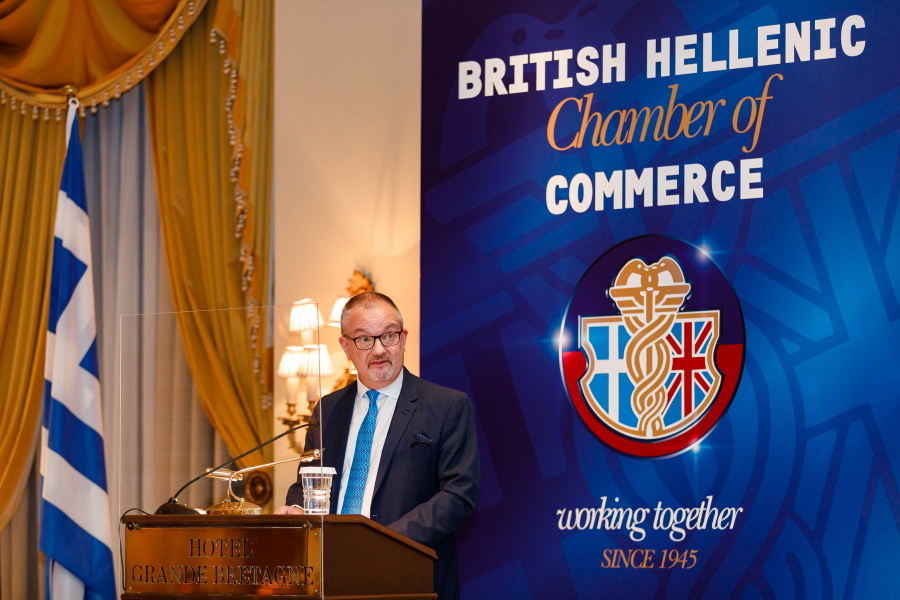 Σε εκδήλωση του Ελληνοβρετανικού Εμπορικού Επιμελητηρίου ο νέος Βρετανός Πρέσβης Matthew Lodge και ο Άδωνις Γεωργιάδης