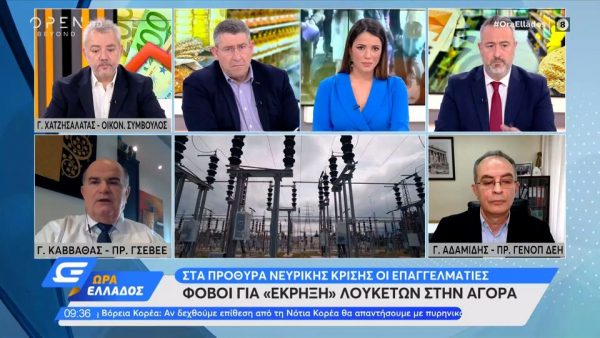 Καταγγελίες Καββαθά (ΓΣΕΒΕΕ) για αισχροκέρδεια στο ρεύμα και τεχνητές ελλείψεις αγαθών (vid)