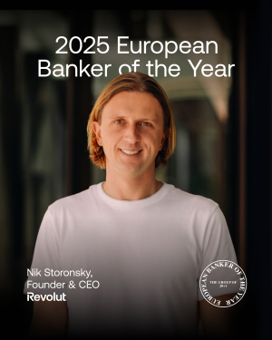 Ο ιδρυτής και CEO της Revolut, Nik Storonsky, αναδείχθηκε European Banker of the Year 2025