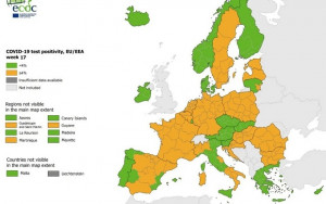 Χάρτες ECDC: Παραμένει «πράσινη» η Ελλάδα στη θετικότητα