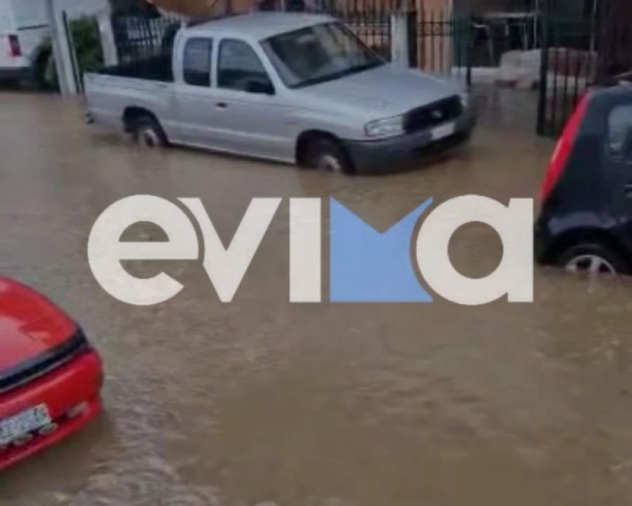 Κακοκαιρία Daniel: Εγκλωβισμένοι οδηγοί στο Αλιβέρι (vid)