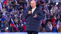Κόπηκε στον αέρα ομιλία του Πούτιν σε φιλοπολεμική συγκέντρωση για την προσάρτηση της Κριμαίας