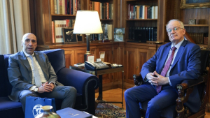 Συνάντηση του Κων. Τασούλα με τον πρόεδρο του ΕΒΕΑ, Ιω. Μπρατάκο