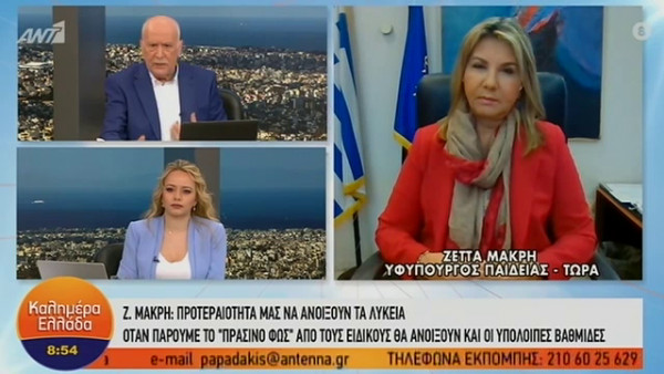 Μακρή: Προτεραιότητα μας να ανοίξουν τα Λύκεια (vid)