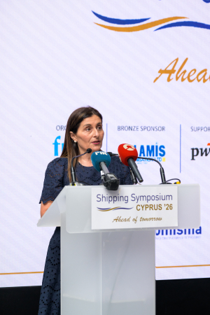 Η Υφυπουργός Ναυτιλίας της Κύπρου, κα Μαρίνα Χατζημανώλη.