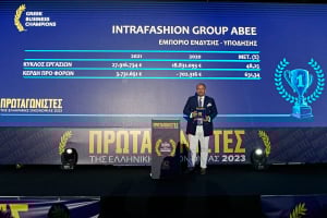 Όμιλος Intrafashion: Διακρίθηκε για τις οικονομικές του επιδόσεις στους "Πρωταγωνιστές της Ελληνικής Οικονομίας"
