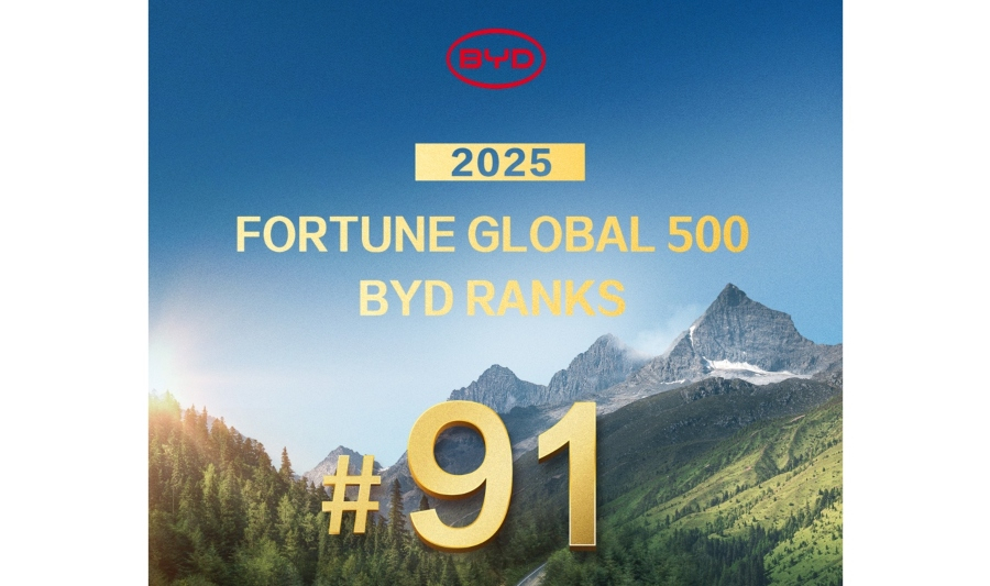 Η BYD στη θέση Νο. 91 στη λίστα Fortune Global 500 του 2025