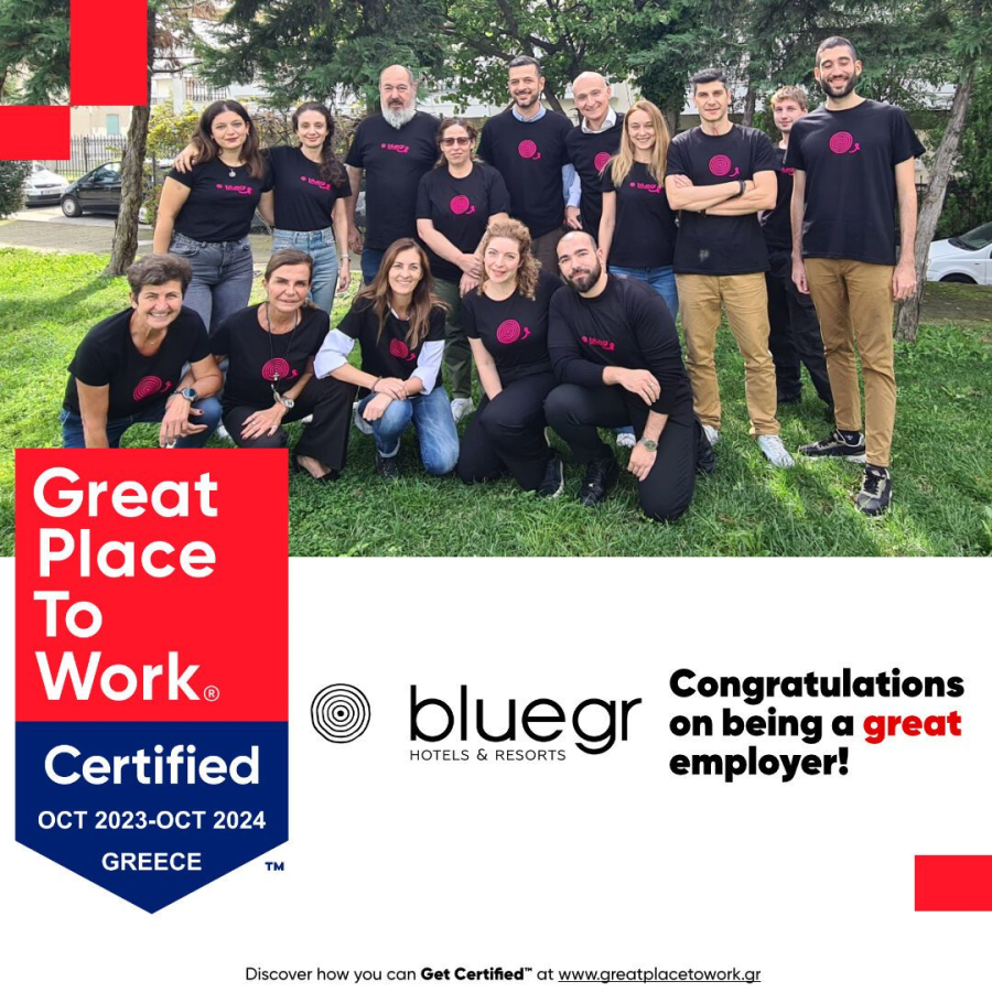 bluegr Hotels & Resorts: Έλαβε πιστοποίηση Great Place to Work