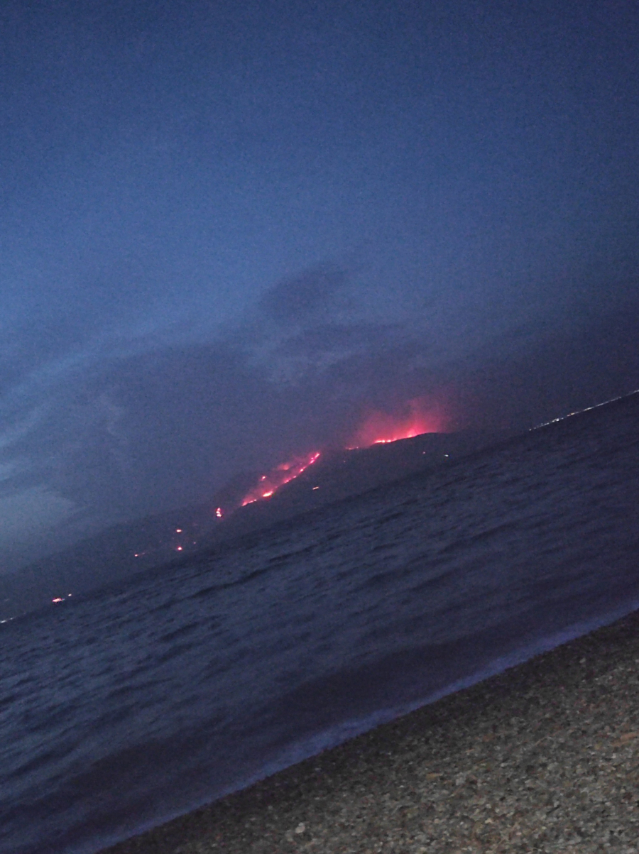Ανεξέλεγκτη και η φωτιά στη Φωκίδα, έχει φθάσει στον Κορινθιακό κόλπο