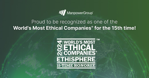 ManpowerGroup: Για 15η φορά στις πιο ηθικές εταιρείες παγκοσμίως