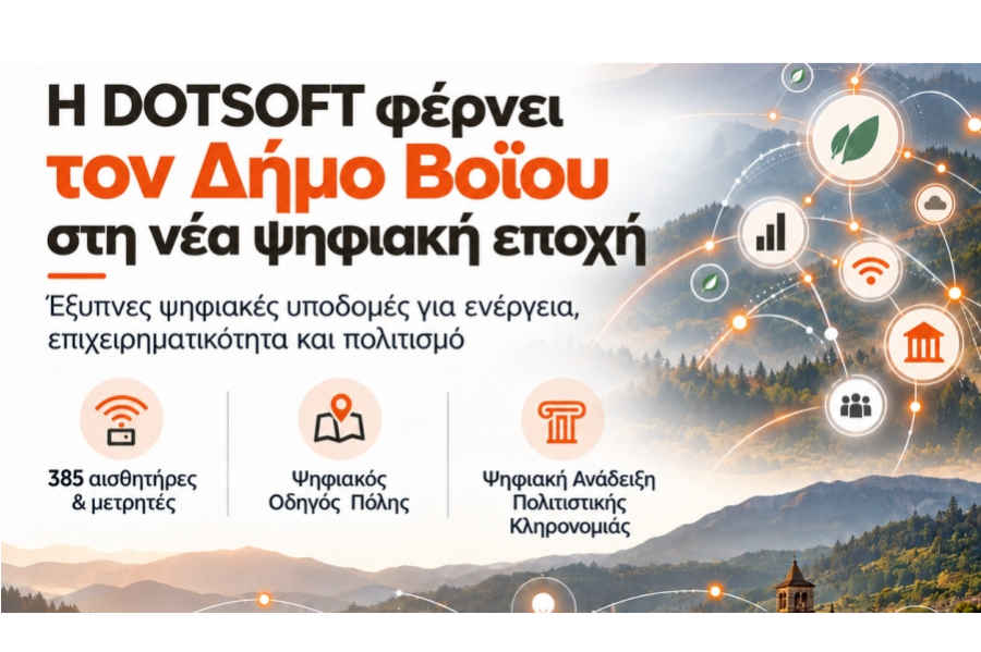 Η Dotsoft αναλαμβάνει τον ψηφιακό μετασχηματισμό του Δήμου Βοΐου στην Κοζάνη
