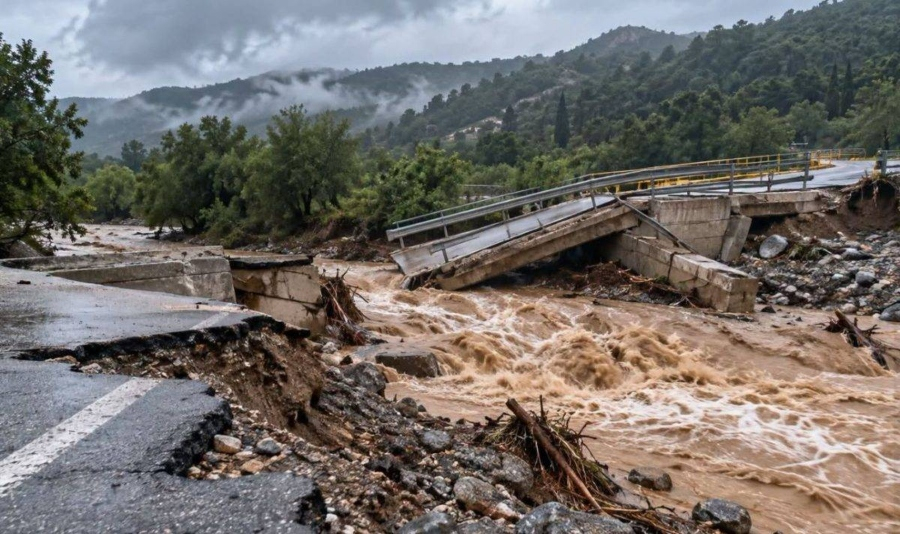 Κακοκαιρία: Νεκρός άνδρας στη Ρόδο, πλημμύρες σε Εύβοια και Σποράδες
