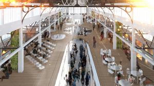 Άποψη της Αγοράς Μοδιάνο, σύμφωνα με την αρχιτεκτονική μελέτη, στη νέα της εποχή