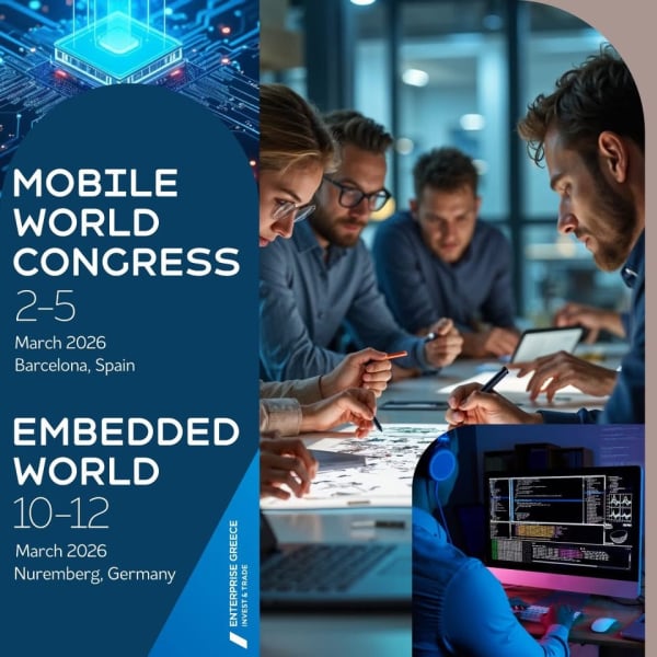 Enterprise Greece: Η ελληνική τεχνολογία πρωταγωνιστεί στις διεθνείς εκθέσεις Mobile World Congress και Embedded World 2026