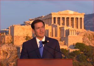 Μάρκο Ρούμπιο από την Πνύκα: Η ιστορία της Αμερικής είναι γεμάτη από τα αποτυπώματα της αρχαιότητας