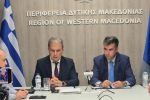 Aπό αριστερά: Γιώργος Αμανατίδης, Περιφερειάρχης Δυτικής Μακεδονίας, Δημήτρης Σκάλκος,Γενικός Γραμματέας Διεθνών Οικονομικών Σχέσεων και Εξωστρέφειας και Πρόεδρος της Enterprise Greece