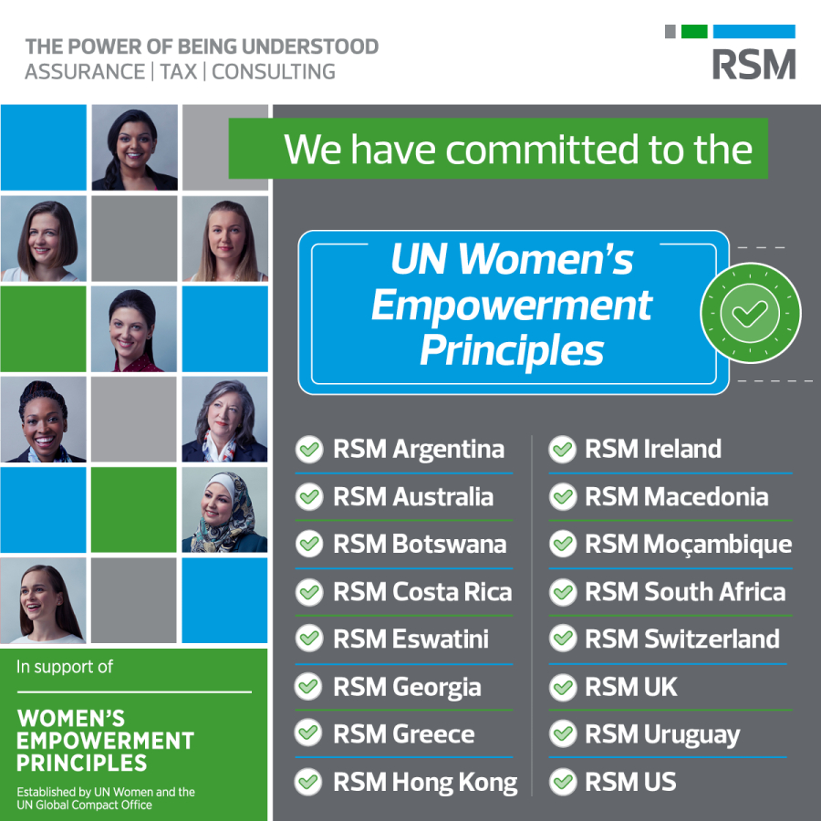 Η RSM Greece συμμετέχει ενεργά στις Αρχές Ενδυνάμωσης των Γυναικών του ΟΗΕ