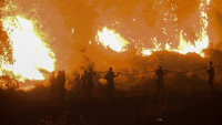 Χειροτερεύει η πυρκαγιά στα Μέγαρα - Απειλούνται σπίτια