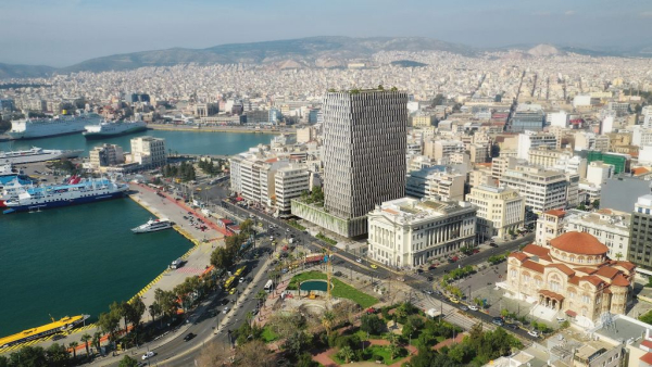 Πύργος Πειραιά: Προχωρούν οι εργασίες για την βιοκλιματική πρόσοψη μέσα στον Αύγουστο