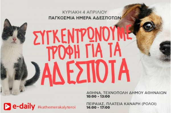 Δράση του E-Daily.gr για την Παγκόσμια Ημέρα Αδέσποτων Ζώων