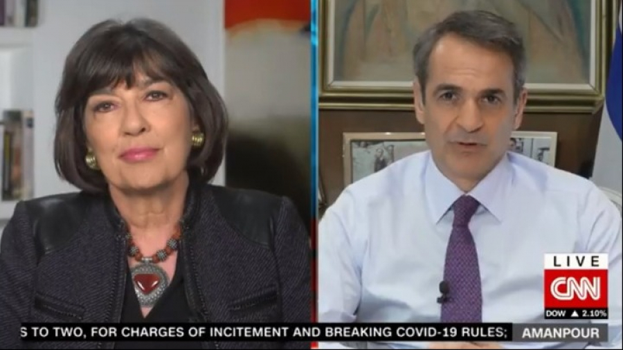 Μητσοτάκης στο CNN: Αν θέλουμε την οικονομία μας ανοιχτή πρέπει να εμβολιαστούμε