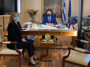 Συνάντηση Γεωργιάδη με την Πρόεδρο του Greek House Davos Ειρήνη Βανταράκη