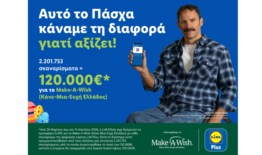 Lidl Ελλάς: Ενισχύει το Make-A-Wish με 120.000€ μέσω της πασχαλινής της ενέργειας