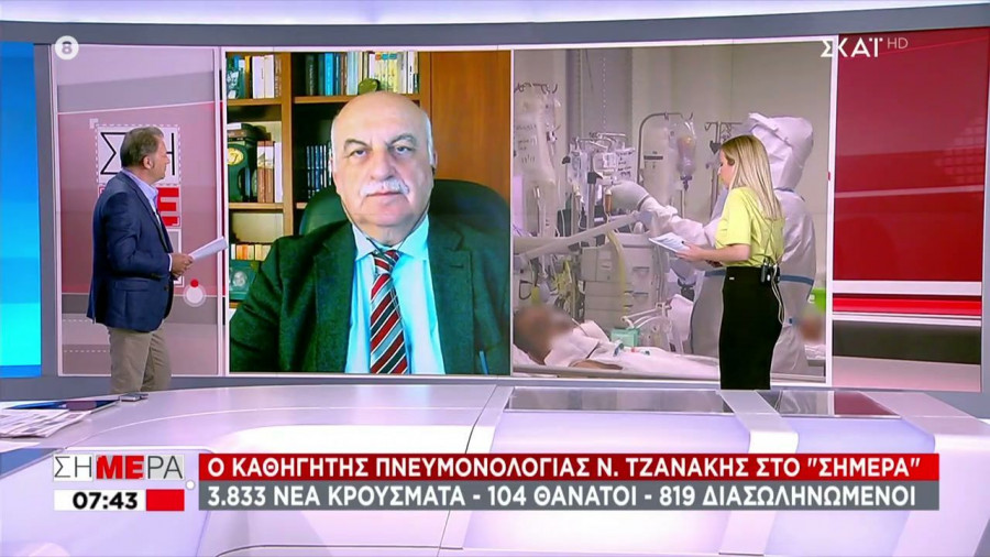 Τζανάκης - ΣΚΑΪ: Μέχρι και 200.000 τα ενεργά κρούσματα στην πραγματικότητα - Τι ανέφερε για το Πάσχα (vid)