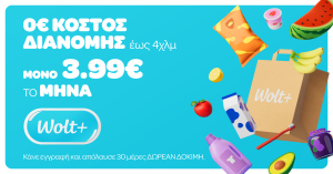Διαθέσιμο στην Ελλάδα το Wolt+