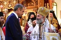 Στον Άγιο Δημήτριο ο Κ. Μητσοτάκης – Συγχαρητήρια από τον Αρχιεπίσκοπο Αυστραλίας για τη συμφωνία για τη Μονή Σινά
