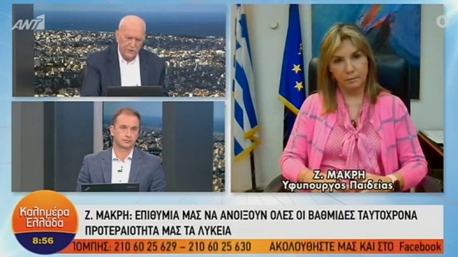 Ζέττα Μακρή: Ποια σχολεία θα ανοίξουν πρώτα (vid)
