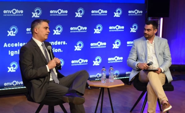 Χρίστος Δήμας, Υπουργός Υποδομών και Μεταφορών, Αλέξανδρος Νούσιας, Managing Director του Envolve Entrepreneurship