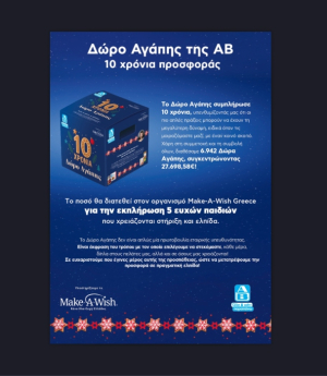 ΑΒ Βασιλόπουλος: 27.698,58 ευρώ από το «Δώρο Αγάπης» για την εκπλήρωση 5 παιδικών ευχών