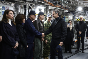 Κυριάκος Μητσοτάκης: Στην τελετή παράδοσης της φρεγάτας «Κίμων»